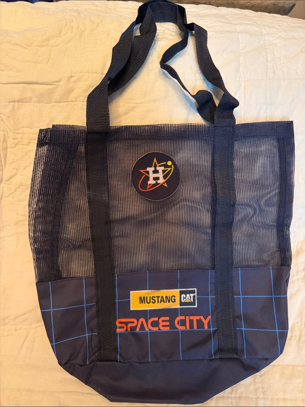 Houston Astros Navy Blue Mesh Tote Bag with Space City Graphics